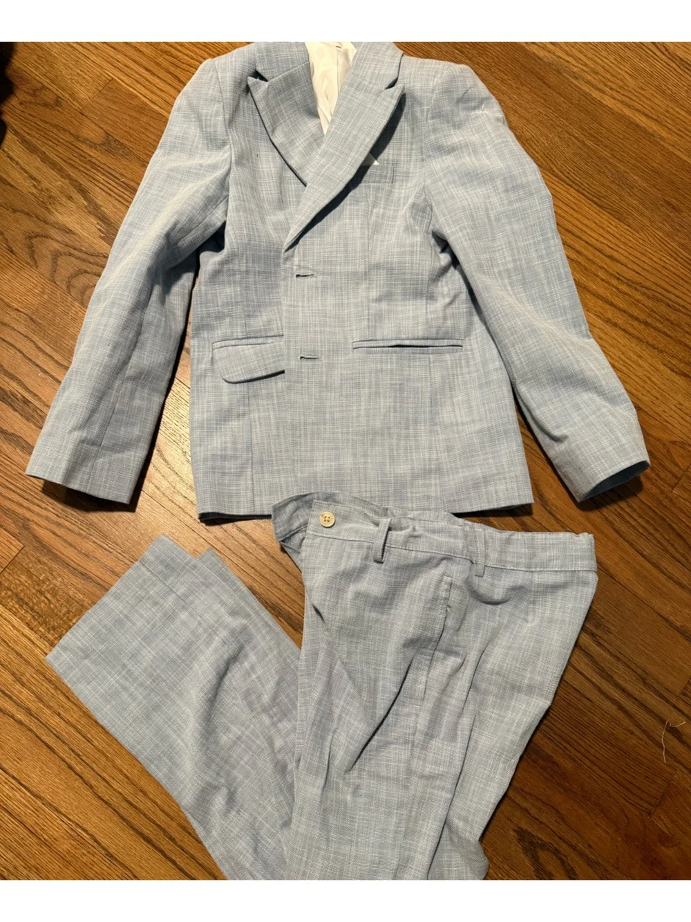 Cat & Jack Light Blue Plaid Boys Suit Blazer & Pants